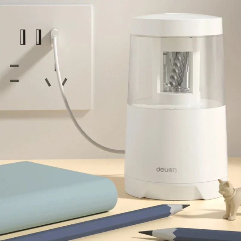 Electric Pencil Sharpener Usb - 델리 전동 연필깎이, 듀얼 전원(USB 및