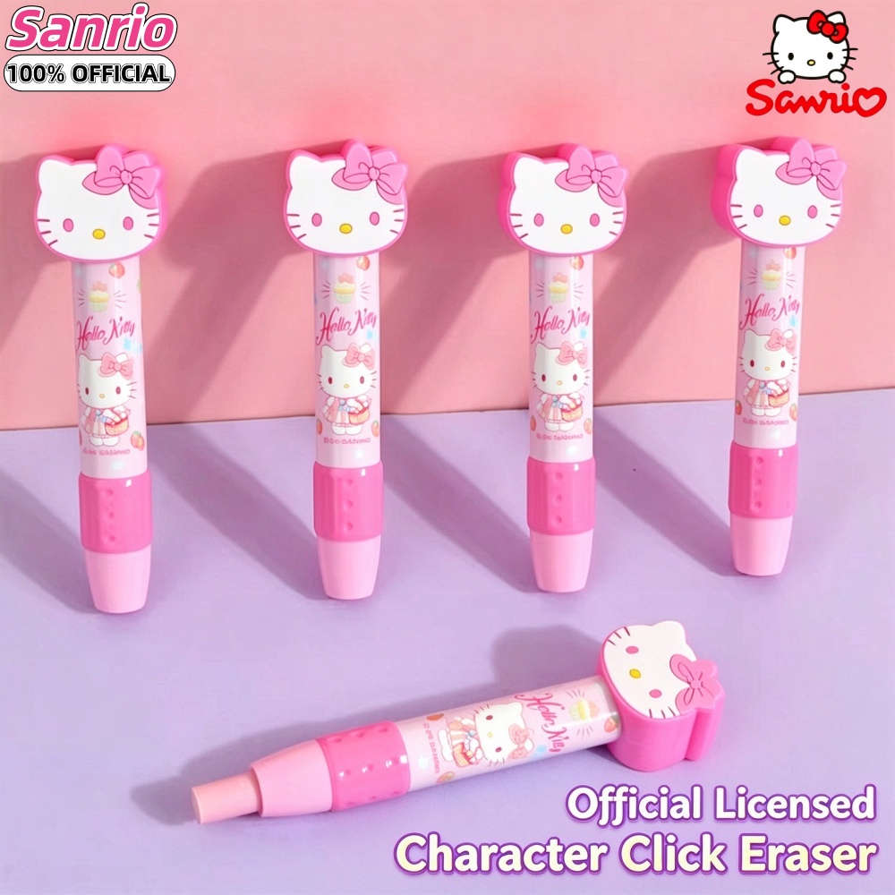 Retractable Eraser Pen Click - 정품 헬로키티 멜로디 3D 헤드형 클릭식