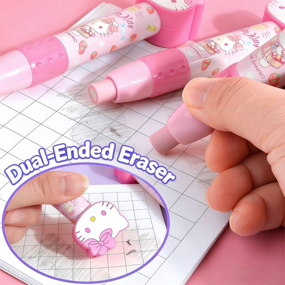 정품 헬로키티 멜로디 3D 헤드형 클릭식 지우개, 산리 - Retractable Eraser Pen Click 리뷰 및 가격
