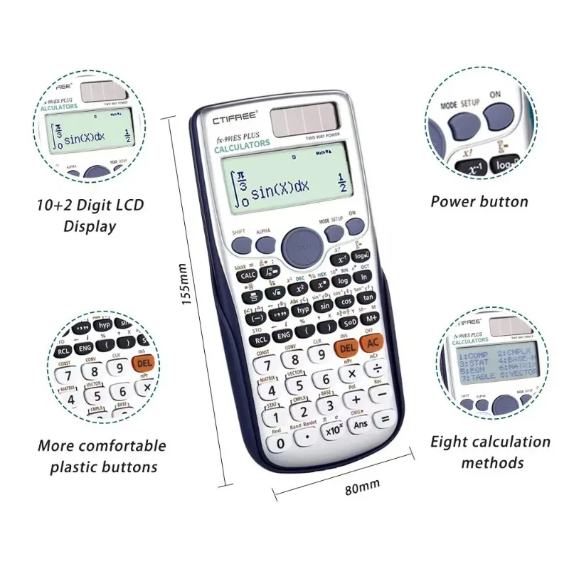 과학 계산기, 버튼 배터리, 공학 전공 학생용, 학교  - Scientific Calculator For Secondary School 리뷰 및 가격
