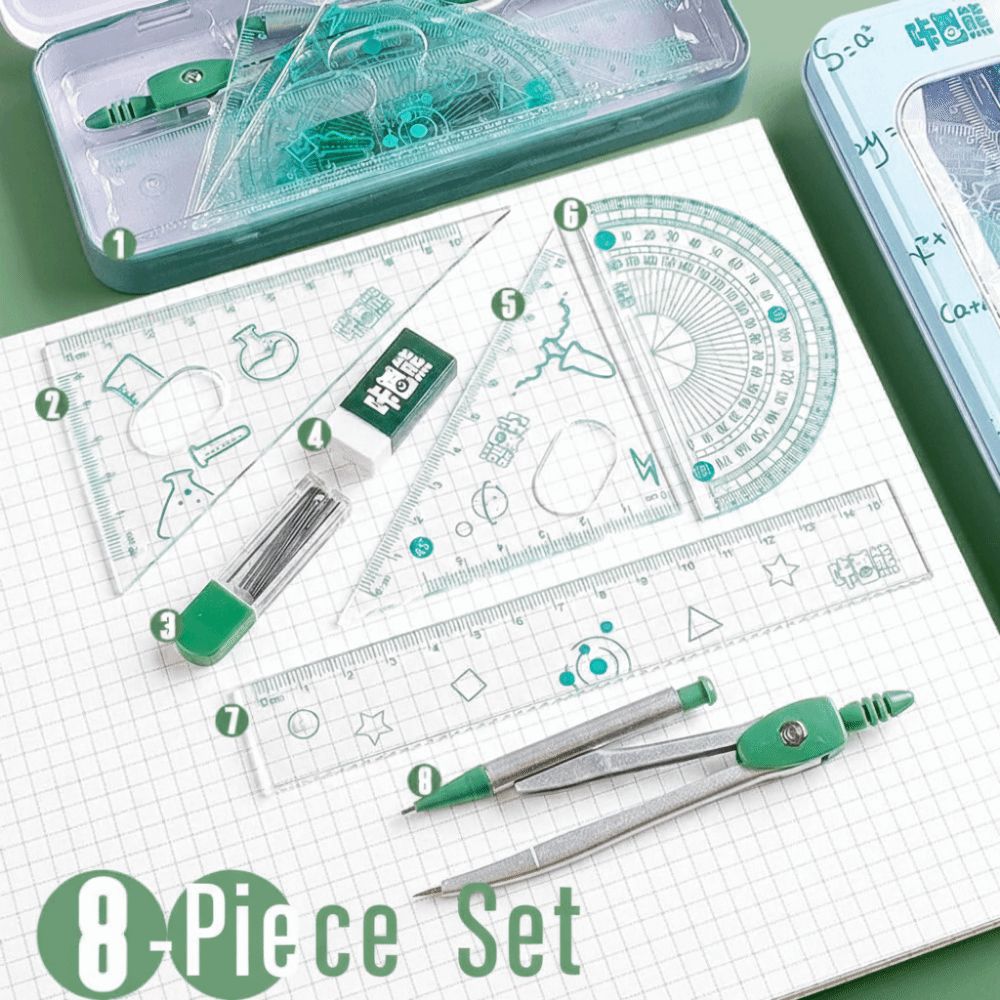 8개/세트 다기능 수학 기하학 세트 0.7mm 지우개/ - Math Geometry Set With Compass 리뷰 및 가격